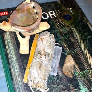 “The Ultimate Protection” Smudge Set w Angel Aura Quartz Complete Protection Set